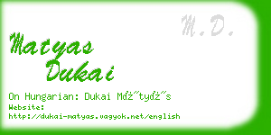 matyas dukai business card